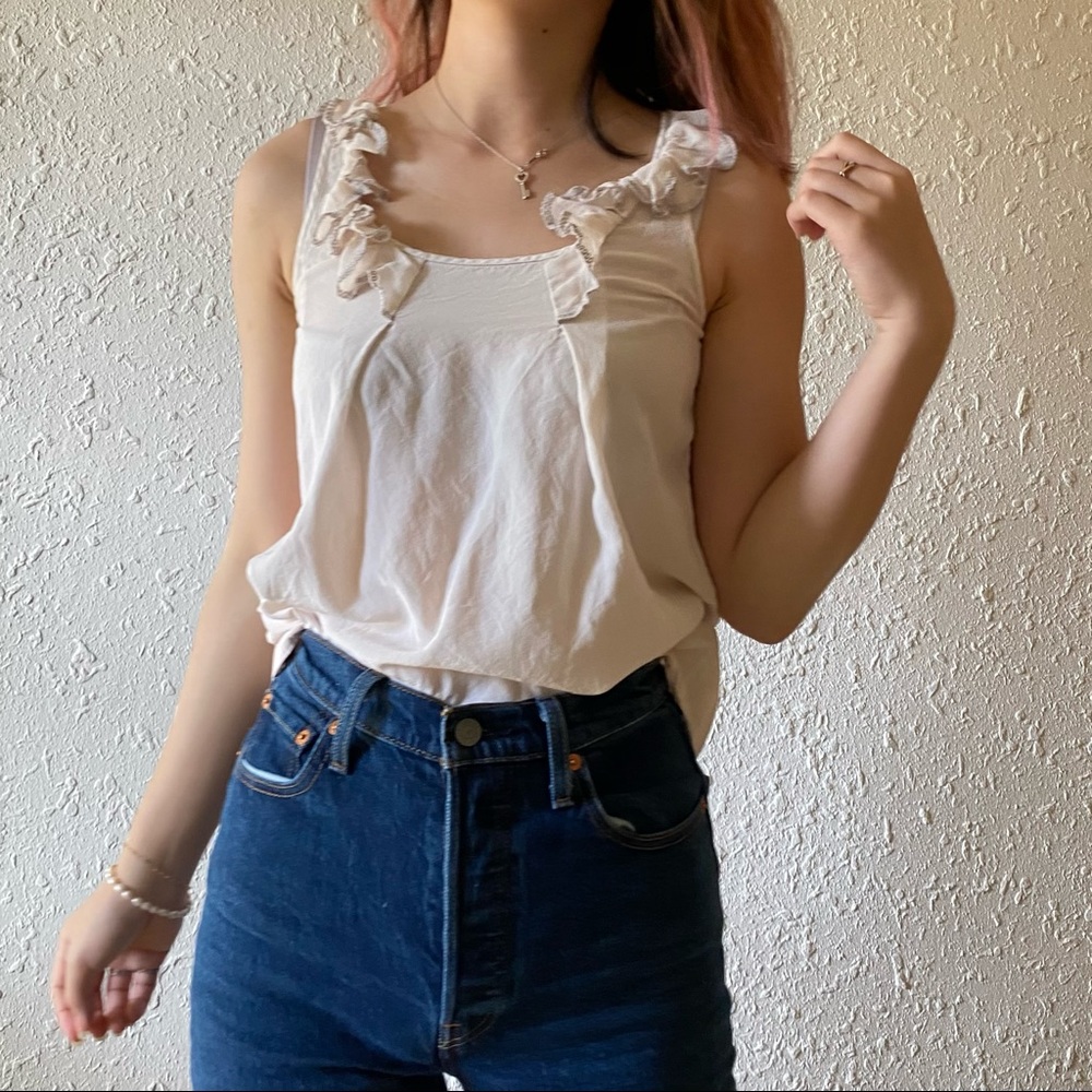 Aritzia Wilfred thank top 100% silk